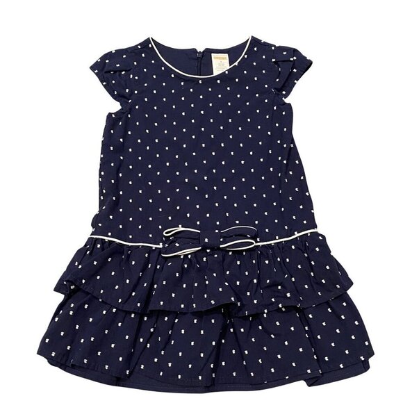 Gymboree Girl's Swiss Dot Ruffle Dress (Navy Blue) - Size 4 - Like New! - Picture 1 of 2